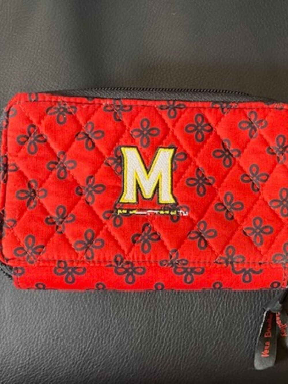NWT Vera Bradley Collegiate Collection/Front Zip Wristlet-University of Maryland